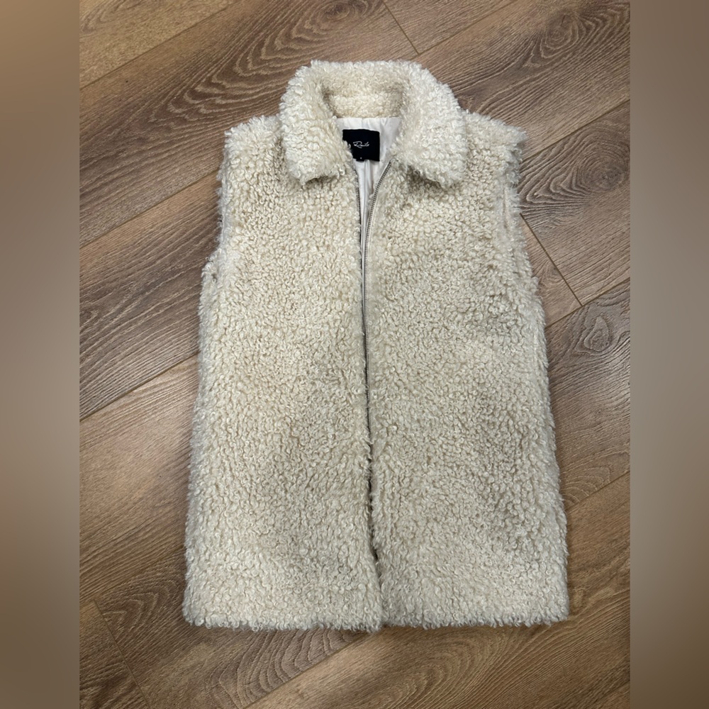 Rails Orion Zip up sherpa cream colour vest sz S | neutral minimalist capsule